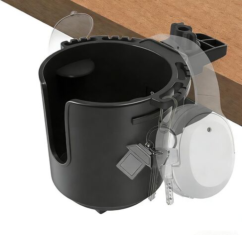 Desk Cup Holder, Anti-Spill Table Cup Holder for Water Bottles, Wheelchairs, Workstations, Gaming Desk Accessories. (Black, Large) in Kuwait