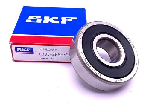 SKF 6303 2RSH C3 محمل كروي ذو أخدود عميق، مطاط مختوم 17x47x14 ملم in Saudi Arabia