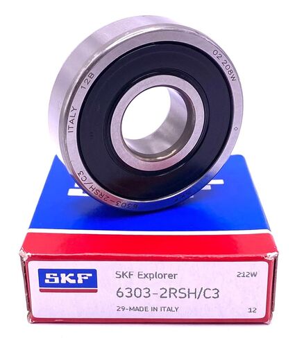 SKF 6303 2RSH C3 محمل كروي ذو أخدود عميق، مطاط مختوم 17x47x14 ملم in Saudi Arabia