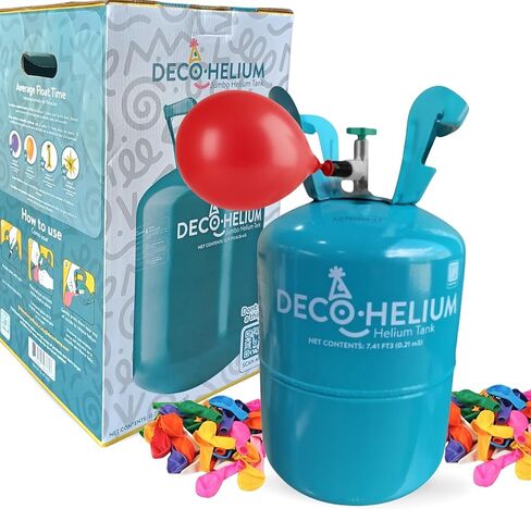 بواسطة Decochamp Helium Jumbo Tank - 12.7 Cu Ft Helium Tank للبالونات في المنازل المنزلية للبالون لزخارف الحفلات حتى 50 بالونات بالون هيليوم مضخة بالون in Kuwait
