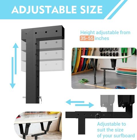 Adjustable Surfboard Shaping Stand, Heavy Duty Surfboard Workbench, Alloy Steel Professional Stable Shaping Station for Indoor Surfboard Shaping, Repair, Waxing & Detailing, Black in Saudi Arabia