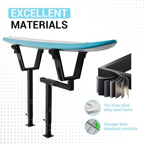 Adjustable Surfboard Shaping Stand, Heavy Duty Surfboard Workbench, Alloy Steel Professional Stable Shaping Station for Indoor Surfboard Shaping, Repair, Waxing & Detailing, Black in Saudi Arabia