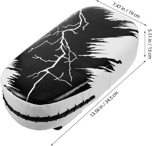 GARVALON Muay Thai Kick Shield ووسادات ركلة التايكوندو، باللونين الأبيض والأسود من البولي يوريثان وسادة تدريب على الملاكمة لممارسة الفنون القتالية واللياقة البدنية والكيك بوكسينغ in Kuwait