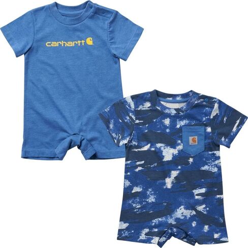 Carhartt Kid's CG8909 Short-Sleeve Romper Set - Boys - 9 Months - Gulf Blue in Saudi Arabia