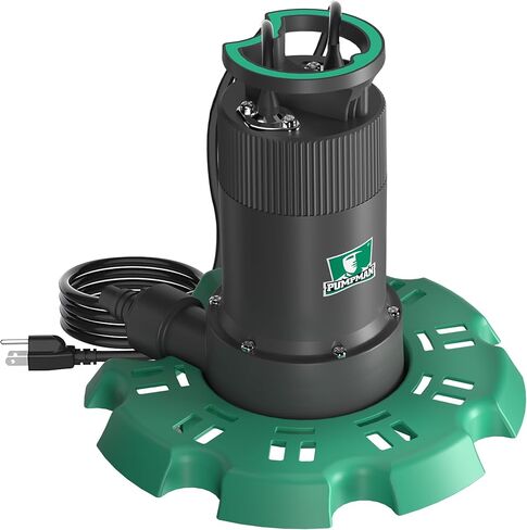 PUMPMAN Automatic Submersible Pool Cover Pump 110 V 1/4 HP 2800 GPH with 2/5" Check Valve Adapter For All Swimming Pools Spas Hot Tubs Rooftops Water Beds With 10FT Power Cord in Saudi Arabia