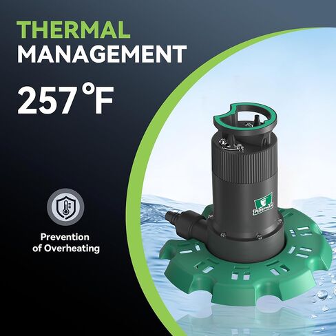 PUMPMAN Automatic Submersible Pool Cover Pump 110 V 1/4 HP 2800 GPH with 2/5" Check Valve Adapter For All Swimming Pools Spas Hot Tubs Rooftops Water Beds With 10FT Power Cord in Saudi Arabia