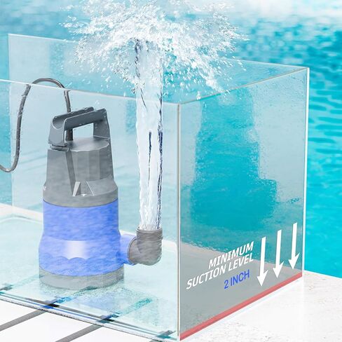 مضخة مستنقع 3/4HP مضخة مياه غاطسة 3500GPH مضخات مياه نقل كهربائية محمولة لتصريف حمام السباحة مع سلك طاقة 16.4 قدم، يدوي in Kuwait