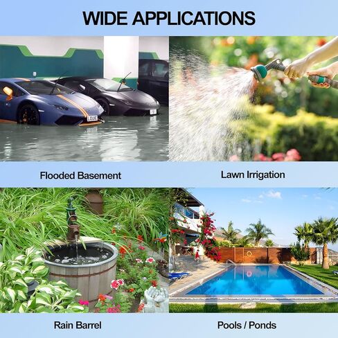 مضخة مستنقع 3/4HP مضخة مياه غاطسة 3500GPH مضخات مياه نقل كهربائية محمولة لتصريف حمام السباحة مع سلك طاقة 16.4 قدم، يدوي in Kuwait