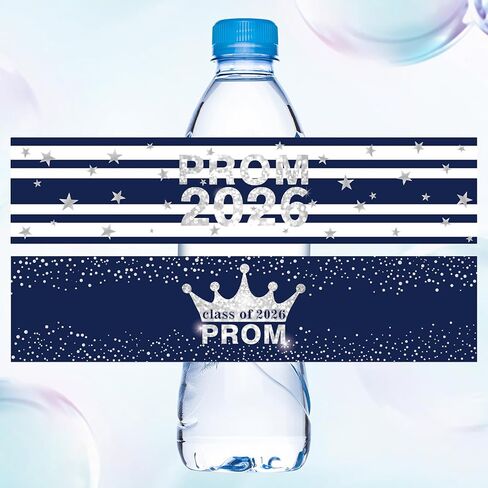 50 Pieces Prom Decoration Prom Water Bottle Labels Prom Water Bottle Sticker Labels Graduation Water Bottle Labels Class of 2024 Water Bottle Label Sticker Wrapper Bottle Label for High School in Kuwait