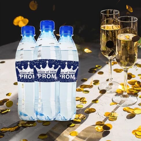 50 Pieces Prom Decoration Prom Water Bottle Labels Prom Water Bottle Sticker Labels Graduation Water Bottle Labels Class of 2024 Water Bottle Label Sticker Wrapper Bottle Label for High School in Kuwait
