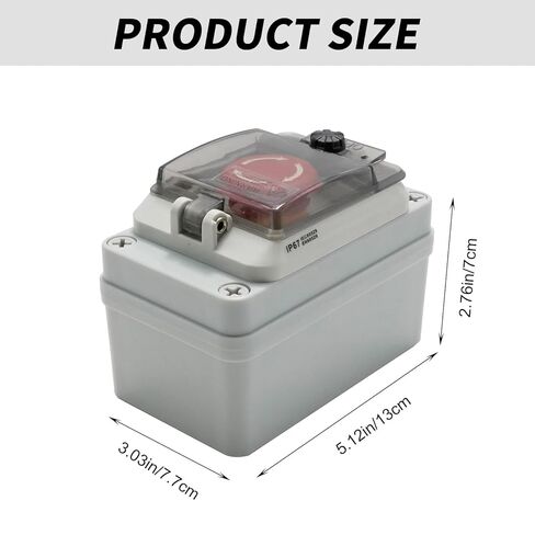 MDEOOSKY IP67 660V 10A زر إيقاف الطوارئ مع صندوق، مفتاح إيقاف الطوارئ E-Stop زر الضغط صندوق مقاوم للماء، استبدال للاستخدام الخارجي in Saudi Arabia