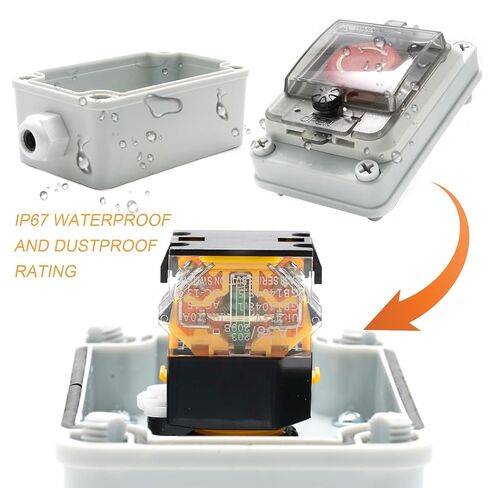 MDEOOSKY IP67 660V 10A زر إيقاف الطوارئ مع صندوق، مفتاح إيقاف الطوارئ E-Stop زر الضغط صندوق مقاوم للماء، استبدال للاستخدام الخارجي in Saudi Arabia