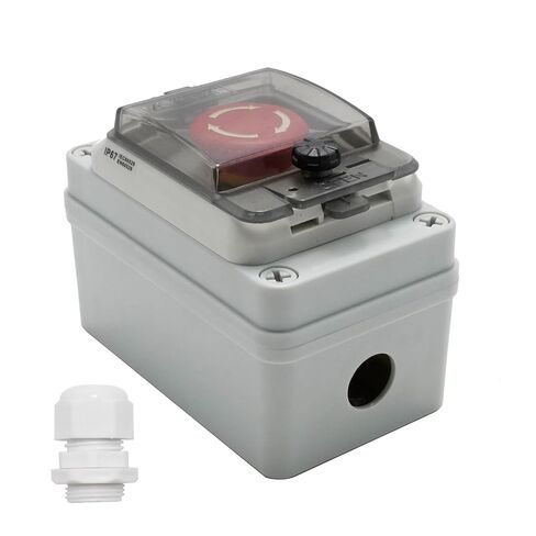 MDEOOSKY IP67 660V 10A زر إيقاف الطوارئ مع صندوق، مفتاح إيقاف الطوارئ E-Stop زر الضغط صندوق مقاوم للماء، استبدال للاستخدام الخارجي in Saudi Arabia