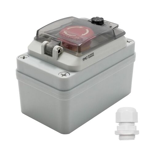 MDEOOSKY IP67 660V 10A زر إيقاف الطوارئ مع صندوق، مفتاح إيقاف الطوارئ E-Stop زر الضغط صندوق مقاوم للماء، استبدال للاستخدام الخارجي in Saudi Arabia