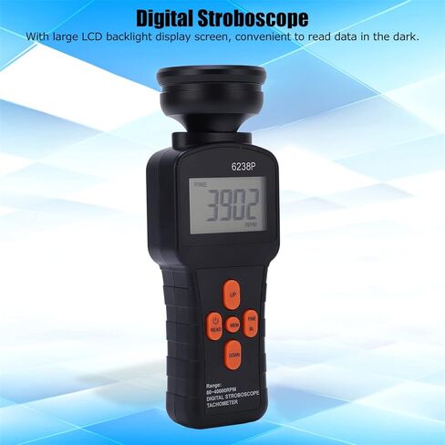 Stroboscope Tachometer, 6238P Portable Large LCD Handheld Digital Stroboscope Flash Tachometer Revolution Meter in Kuwait