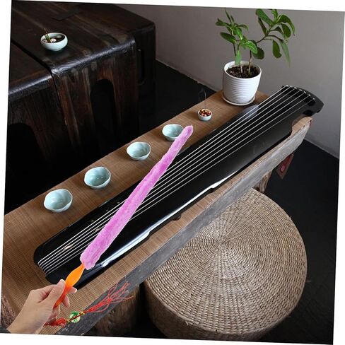 Professional Guzheng Cleaning Brush Long Handle Rabbit Hair Instrument Brush for Guqin Maintenance Random Color in Saudi Arabia