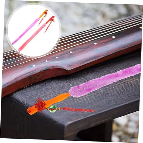 Professional Guzheng Cleaning Brush Long Handle Rabbit Hair Instrument Brush for Guqin Maintenance Random Color in Saudi Arabia