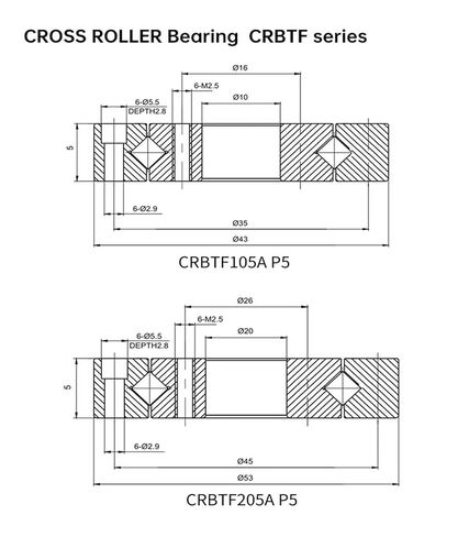 1 قطعة CRBTF105A P5 10X43X5mm رقيقة الجدار الدقة الصليب أسطواني محامل روبوت المشتركة in Kuwait