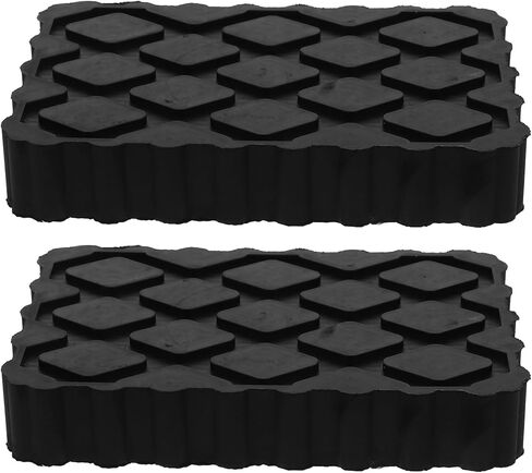 2Pcs Rv Jack Blocks Non-Slip Rubber Anti-Vibration Floor Jack Pads for Car Lift Trailer Stabilizer Camper Stand Pads 4.72X3.14X0.90In in Saudi Arabia