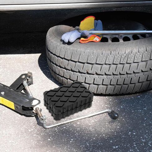 2Pcs Rv Jack Blocks Non-Slip Rubber Anti-Vibration Floor Jack Pads for Car Lift Trailer Stabilizer Camper Stand Pads 4.72X3.14X0.90In in Saudi Arabia
