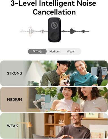 Hollyland Lark A1 Mini Microphone for iPhone & Android,48kHz/24-bit,3-Level Intelligent Noise Cancel,Wireless Microphones for YouTube,Podcast,Tiktok and Vlog (2TX + 2RX + Charging Case,White) in Kuwait