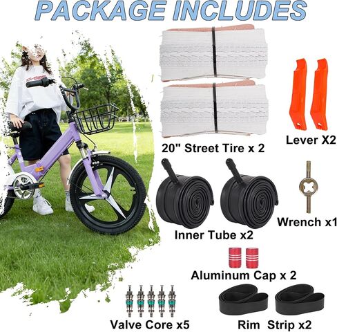 2Sets 20x1.75 White Bike Tires and Tubes, 20 Inch Bike Tire Puncture Resistant Folding Street Bike Tire Sets 47-406 Compatible with Road Street Bicycle E-Bike Wheelchair Low Resistance in Saudi Arabia