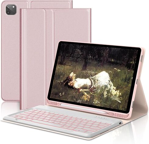 iPad Pro 12.9 Case with Keyboard (6th, 5th, 4th, 3rd Generation) - Backlit, Wireless, Bluetooth, Detachable - Smart Keyboard Folio Case for iPad Pro 12.9-inch with Pencil Holder (Blue) in Kuwait