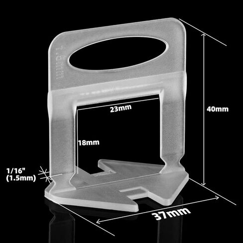 فواصل نظام تسوية البلاط 1/16 بوصة، 2000 قطعة مجموعة مشابك تسوية البلاط تمنع فواصل تسوية البلاط من أجل تركيب بلاط السيراميك والحجر الاحترافي (1/16 بوصة، 2000) in Kuwait