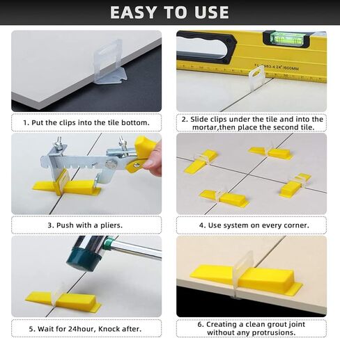 فواصل نظام تسوية البلاط 1/16 بوصة، 2000 قطعة مجموعة مشابك تسوية البلاط تمنع فواصل تسوية البلاط من أجل تركيب بلاط السيراميك والحجر الاحترافي (1/16 بوصة، 2000) in Kuwait