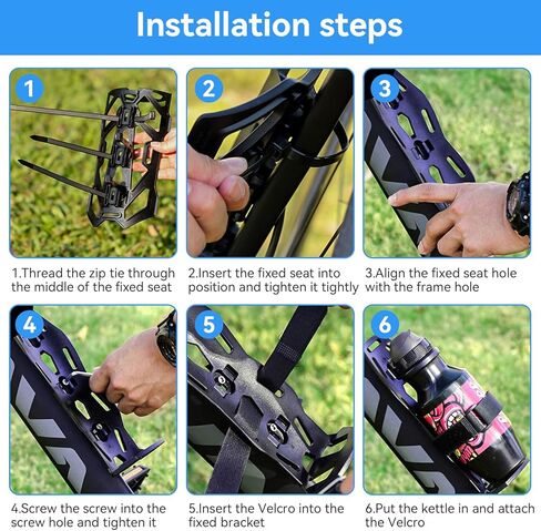 Bike Water Bottle Holder, 2 Pack Bike Front Fork Cage Multifunctional Water Bottle Cage for Outdoor Cycling, 9.1x3.5in in Saudi Arabia