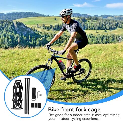 Bike Water Bottle Holder, 2 Pack Bike Front Fork Cage Multifunctional Water Bottle Cage for Outdoor Cycling, 9.1x3.5in in Saudi Arabia