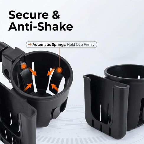 Universal Bike Cup Holder with Phone & Key Holder, Water Bottle Cage, Adjustable Handlebar Drink Can Mount for Bicycle, Motorcycle, Scooter, Black in Saudi Arabia