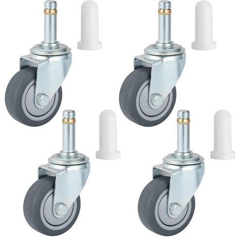 Finnhomy 2 Inches Stem Caster Wheels Set of 4 Heavy Duty 7/16 Inch Stem Diameter Swivel Casters TPR Replacement Wheels for Utility Cart/Mop Bucket/Wet & Dry Vacuum/Grills/Shop Mechanic Stool in Kuwait