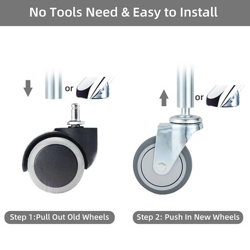 Finnhomy 2 Inches Stem Caster Wheels Set of 4 Heavy Duty 7/16 Inch Stem Diameter Swivel Casters TPR Replacement Wheels for Utility Cart/Mop Bucket/Wet & Dry Vacuum/Grills/Shop Mechanic Stool in Kuwait