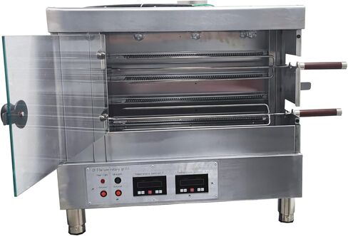 Electric Chicken Roaster Commercial Use Fully Automatic Rotating Chicken Roaster with Two Rollers 122°F - 572°F Automatic Rotation 220V in Saudi Arabia