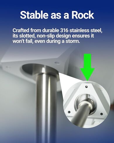 حامل السكك الحديدية القابل للتعديل من الدرجة البحرية لـ Starlink Mini يناسب القارب واليخت والمركب الشراعي ومجموعة تركيب RV (316 الفولاذ المقاوم للصدأ) ORLNK in Kuwait