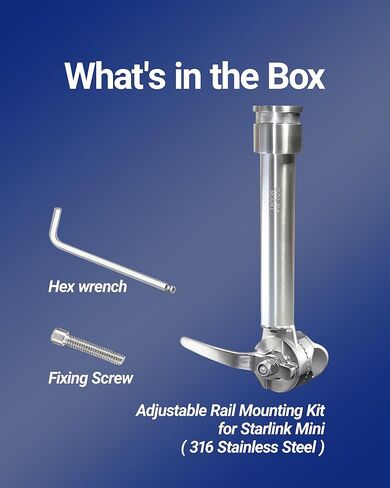 حامل السكك الحديدية القابل للتعديل من الدرجة البحرية لـ Starlink Mini يناسب القارب واليخت والمركب الشراعي ومجموعة تركيب RV (316 الفولاذ المقاوم للصدأ) ORLNK in Kuwait