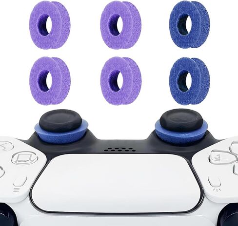 6 حلقات حزمة الدقة AID ADF للمساعدة في PS4/5 ، متوافقة مع إكسسوارات وحدات التحكم في Xbox - تعزيز الدقة والتحكم مع حلقات السيليكون الناعمة - متوافقة مع ألعاب Fortnite & FPS Purple+Green in Kuwait