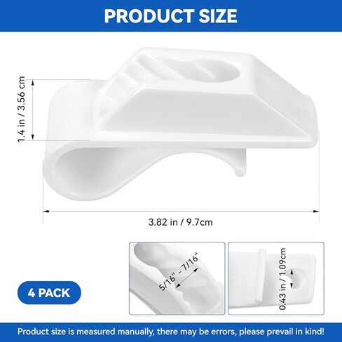 Boat Fender Hanger Adjuster Clips, Bumper Clips for 1" Round Boat Rails, Plastic Boat Bumper Clips for Rail, Quick Adjustable Boat Fender Hangers Hooks, White 4 Pack in Kuwait