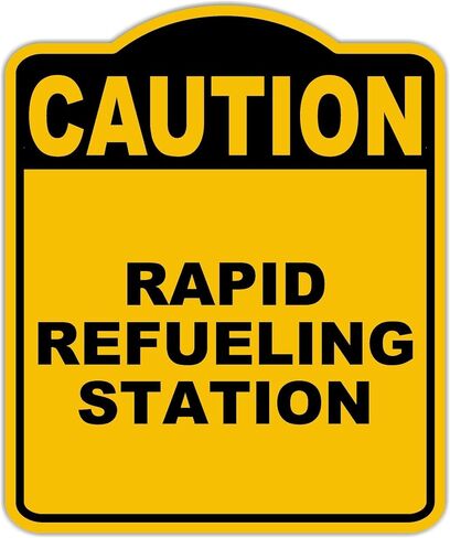 RAPID REFUELING STATION Caution Yellow Black Aluminum Composite Sign 20 x 24 inches in Saudi Arabia