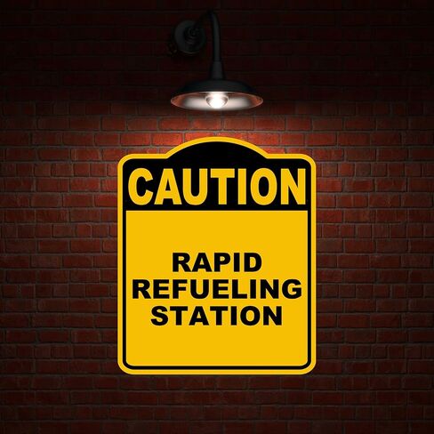 RAPID REFUELING STATION Caution Yellow Black Aluminum Composite Sign 20 x 24 inches in Saudi Arabia