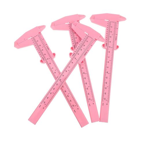 4pcs Portable Plastic Precision Caliper Set 6-inch 15cm Sliding Gauge with Metric and Inch Scale for Woodworking and Crafts, Pink in Saudi Arabia