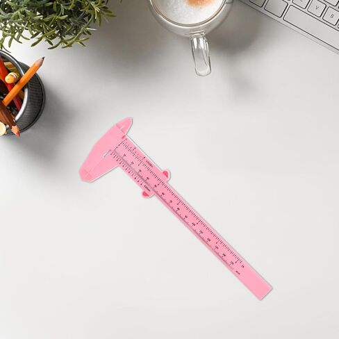 4pcs Portable Plastic Precision Caliper Set 6-inch 15cm Sliding Gauge with Metric and Inch Scale for Woodworking and Crafts, Pink in Saudi Arabia