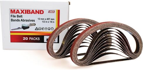 Lauco Maxiband 1/2 in × 18 بوصة حزام حزام أشرطة - 40 الحصباء - حزام الصنفرة الأرجواني ، أحزمة صنف in Kuwait