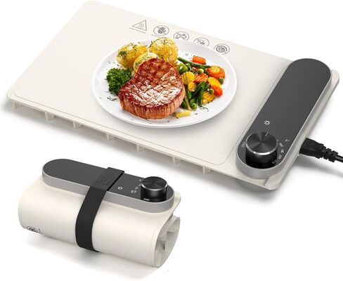 وسادة الاحترار المحمولة-7-Temp Electric Food Warmer (100-212 درجة فهرنهايت) ، تسخين سريع وحتى لتناول الغداء/العشاء ، مناسب لصندوق الغداء غير القابل للصدأ/السيراميك/الزجاج ، و 4 ساعات أوتوماتيكية قابلة للطي مضغوط in Kuwait