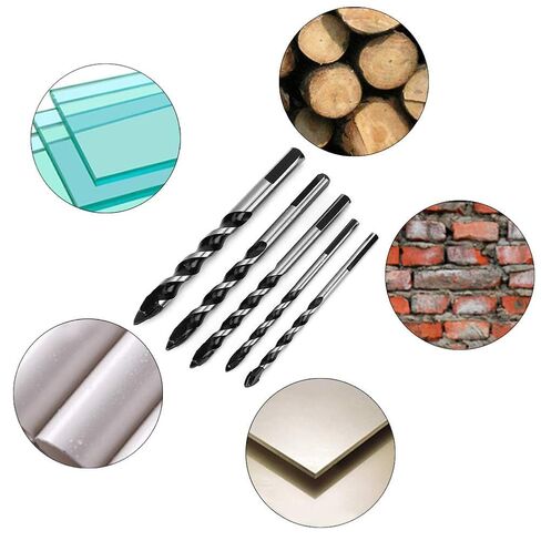 Restokki Ceramic Tile Center Drill Bit Set High Speed Steel Hole Drilling Tool DIY Wall, 5pcs in Saudi Arabia