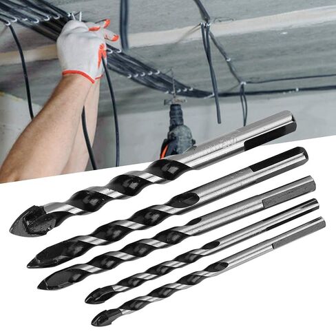 Restokki Ceramic Tile Center Drill Bit Set High Speed Steel Hole Drilling Tool DIY Wall, 5pcs in Saudi Arabia
