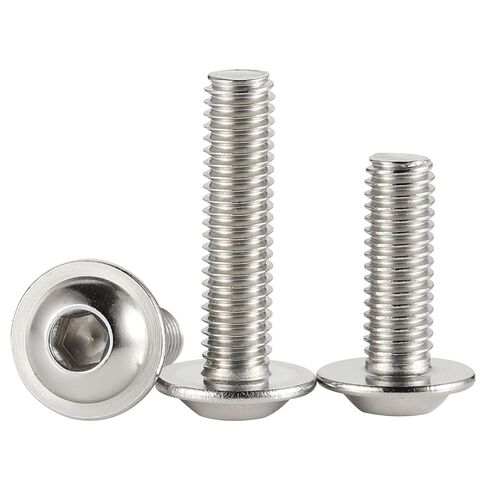 Mellewell M5-0.8 x 12mm Flanged Button Head Socket Cap Screw Bolts, Allen Socket Drive, Black Oxide Stainless Steel 304, Quantity 50 in Saudi Arabia