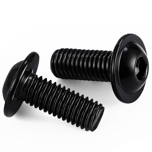 Mellewell M5-0.8 x 12mm Flanged Button Head Socket Cap Screw Bolts, Allen Socket Drive, Black Oxide Stainless Steel 304, Quantity 50 in Saudi Arabia