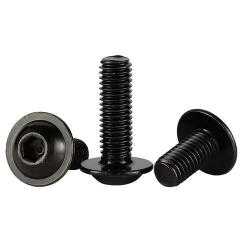 Mellewell M5-0.8 x 12mm Flanged Button Head Socket Cap Screw Bolts, Allen Socket Drive, Black Oxide Stainless Steel 304, Quantity 50 in Saudi Arabia